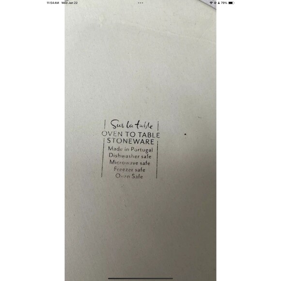 Sur La Table Green Oven-To-Table Stoneware Covered Casserole w/Lid Embossed - Picture 5 of 8